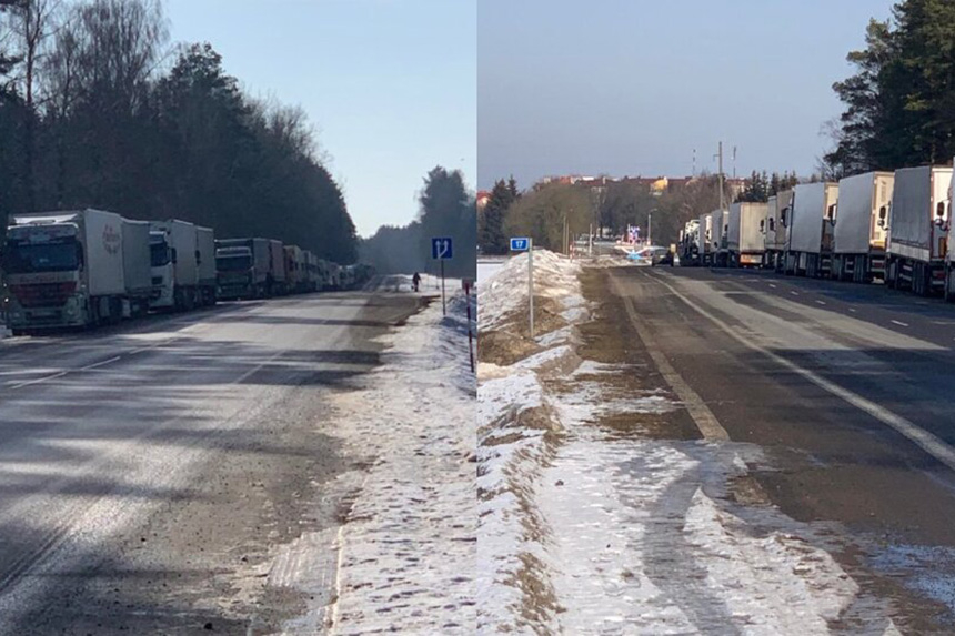Застрявшие на границе Литвы водители стоят в очереди по 12 суток